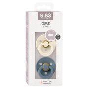 Набор Пустышек BIBS Colour латексная 0+,  2шт